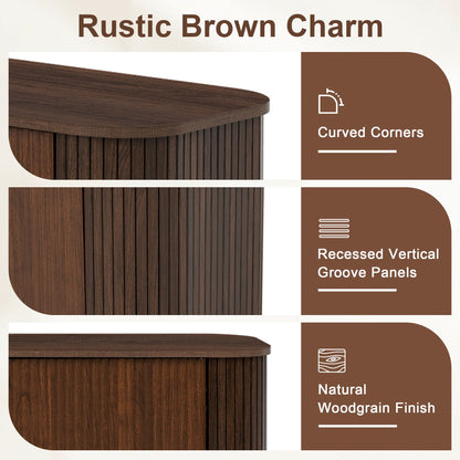 70" TV Stand With Ample Storage, Curved Corners - Dark Brown