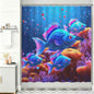 Blue Fish Shower Curtain 70.9x70.9inch