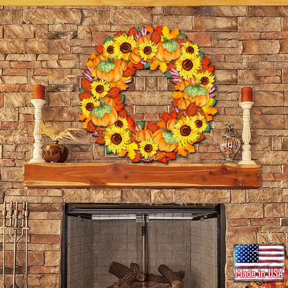 Fall Holiday Door Wreath by G. DeBrekht - Thanksgiving Halloween Decor - 8185305H