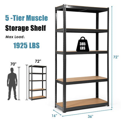 2 Pcs Storage Shelves Garage Shelving Units Tool Utility Shelves
