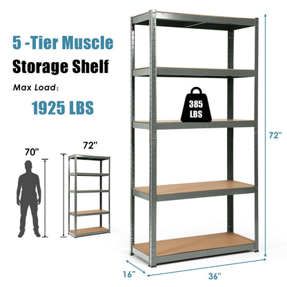 2 Pcs Storage Shelves Garage Shelving Units Tool Utility Shelves