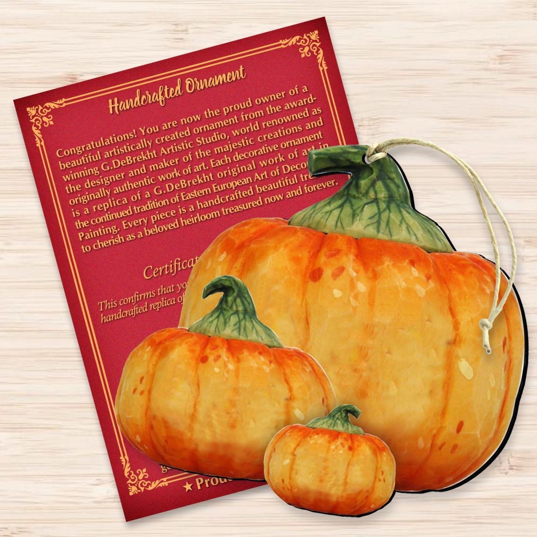 Stacking Pumpkins Wooden Ornaments Halloween by G. DeBrekht - Thanksgiving Halloween Decor - 8158414-2