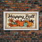 Happy Fall Y'all Typography Art, Rustic Farmhouse Decor, Framed Canvas Print, Canvas Sign, Fall Sign, Thanksgiving Sign Primitive Wall Art