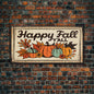 Happy Fall Y'all Typography Art, Rustic Farmhouse Decor, Framed Canvas Print, Canvas Sign, Fall Sign, Thanksgiving Sign Primitive Wall Art