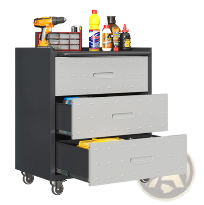 3 Drawer Metal Rolling Tool Cabinet with Wheels