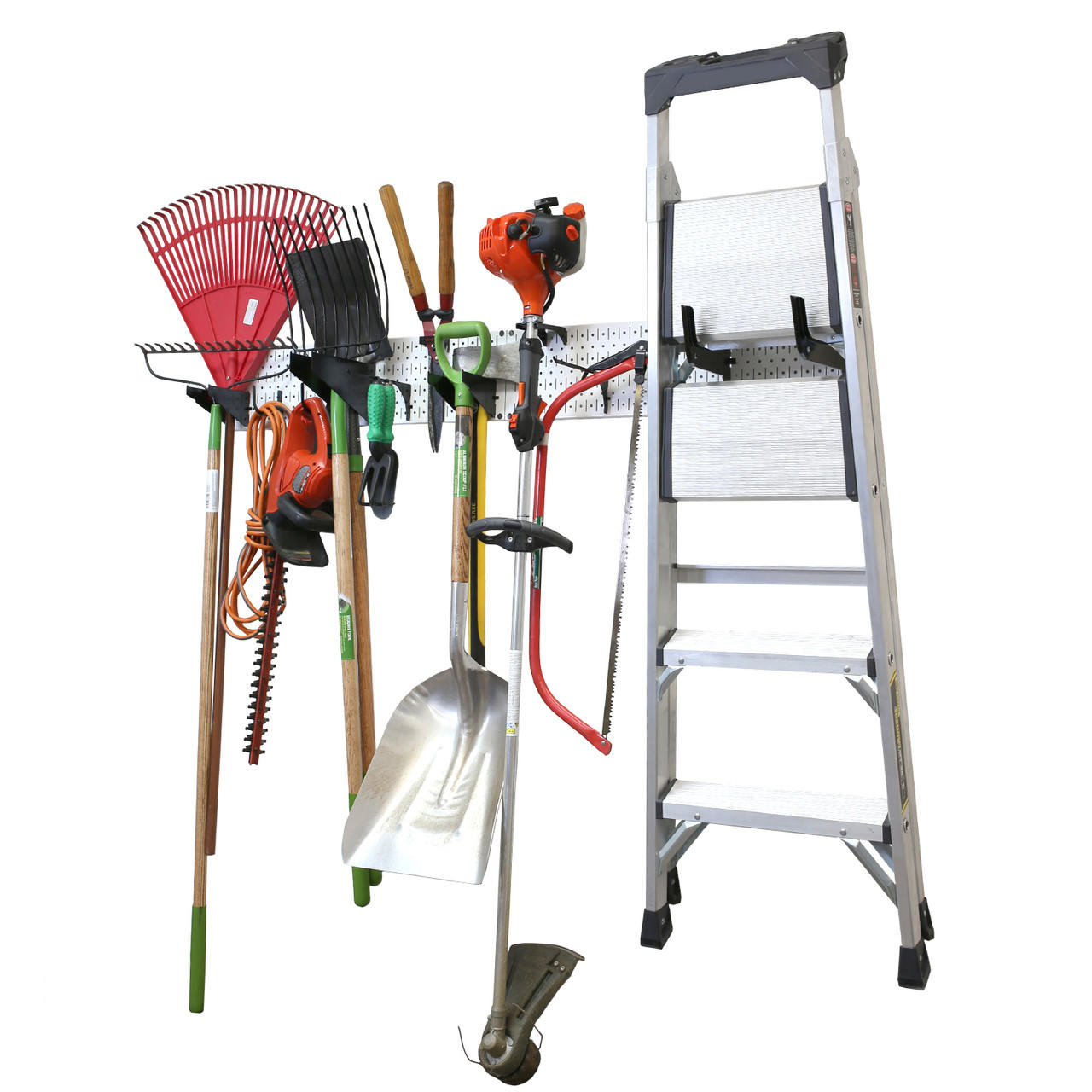 Garage Storage Lawn & Garden Tool Organization Wall Organizer Rack - Pegboard with Accessories