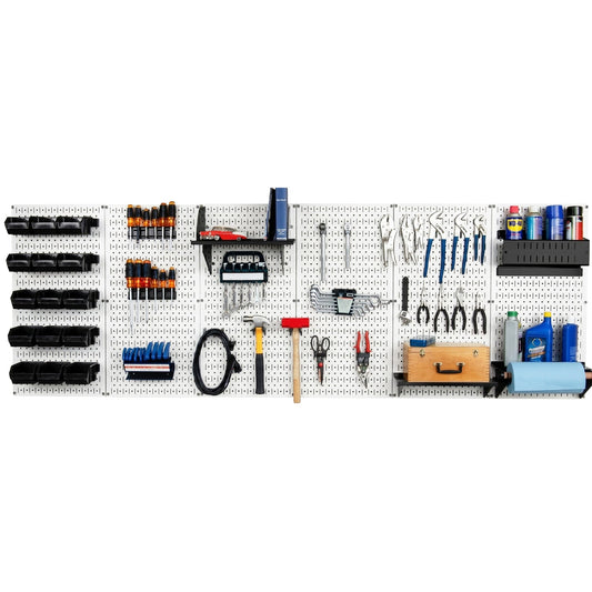 8ft Metal Pegboard Master Workbench Kit - Assorted Pegboard & Accessory Colors