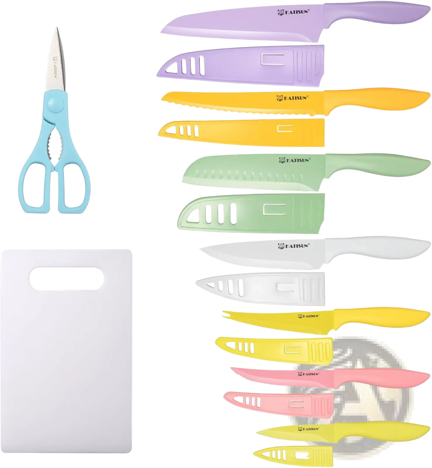 30 Piece Colorful Knife Set with Cutting Board