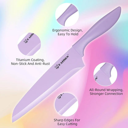 30 Piece Colorful Knife Set with Cutting Board