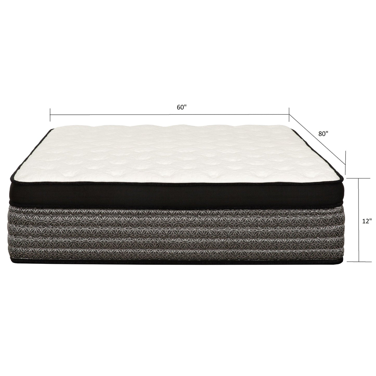 12" Premium Hybrid Mattress In A Box Soft Gel Memory Foam Top With Cooling Technology - Gray / White - Queen