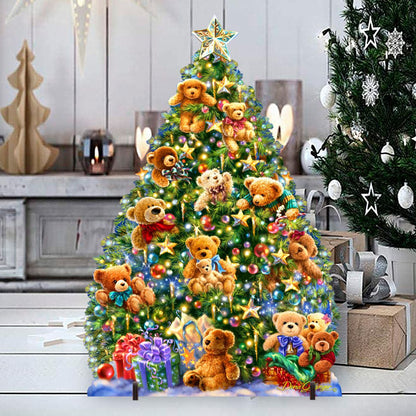 Teddy Bear Tree Holiday Outdoor Yard Sign by D. Gelsinger - Christmas Decor - 8461019F-1101