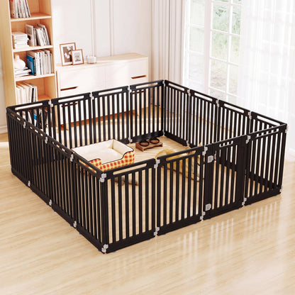 16-Panel Dog Playpen 31.5" Height Indoor Outdoor Pet Gate