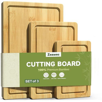Kitchen Three-piece Bamboo Cutting Board Set