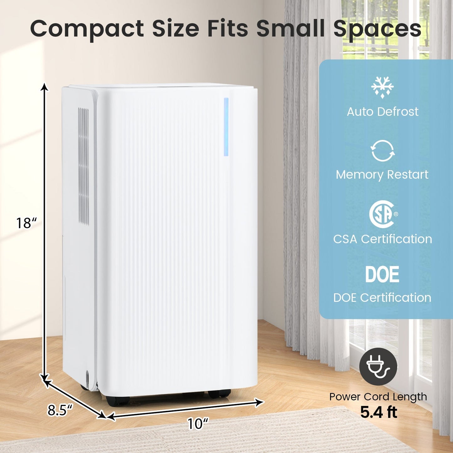 32 Pints 2000 Sq.ft Portable Dehumidifier for Home and Basement-White
