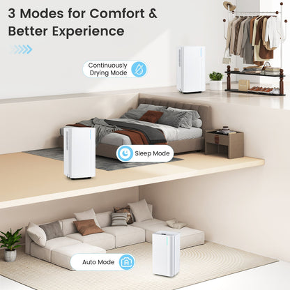32 Pints 2000 Sq.ft Portable Dehumidifier for Home and Basement-White