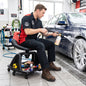 Rolling Mechanic Stool with Backrest and Tool Tray - 330 lbs