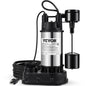 1.5 HP Submersible Cast Iron and Steel Sump Pump, 6000 GPH Submersible Water Pump with Integrated Vertical Float Switch, for Basement Water Basin and Flooding Area Tested to UL Standards