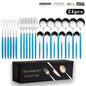 Cutlery Set Stainless Steel Knife Fork Set 24-Piece Tableware Set Golden Steak Knife Fork Spoon 6-Person Set