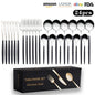Cutlery Set Stainless Steel Knife Fork Set 24-Piece Tableware Set Golden Steak Knife Fork Spoon 6-Person Set