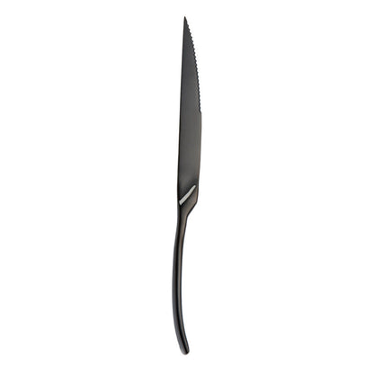 Portugal Titanium Black Stainless Steel Western Cutlery Set for Hotel and Restaurant Knife Fork Spoon Suite Factory Wholesale