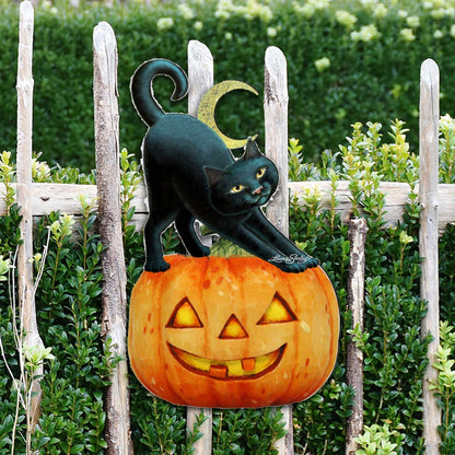 Spooky Halloween Cat Door Decor by Laura Seeley - Thanksgiving Halloween Decor - 8512054-2H