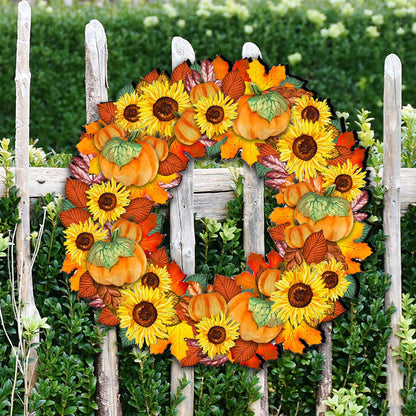 Fall Holiday Door Wreath by G. DeBrekht - Thanksgiving Halloween Decor - 8185305H