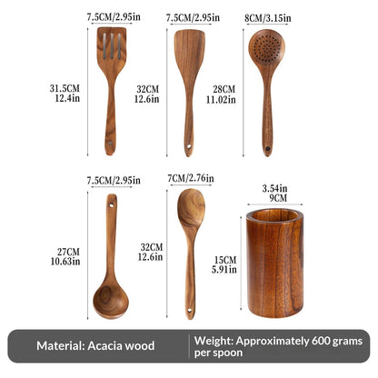 Spatula Soup Ladle And Wooden Turner Set In Teak