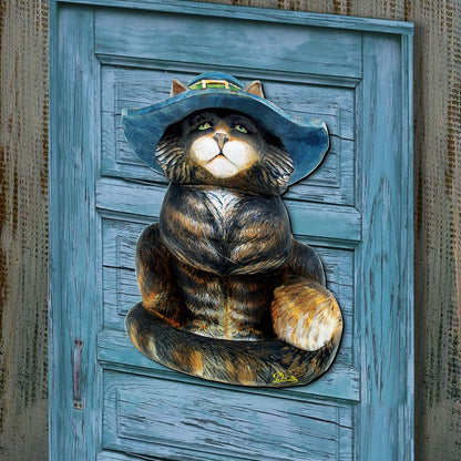 Black Cat Halloween Door Decor by G. DeBrekht - Thanksgiving Halloween Decor - 8158411H