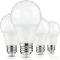 4-Pack A19 LED Light Bulbs, 60W Equivalent, Soft White or Cool Daylight, E26 Base, Non-Dimmable