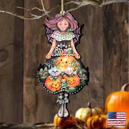 Halloween Fairy Wooden Ornaments by Jamie Mills-Price - Thanksgiving Halloween Decor - 8457412