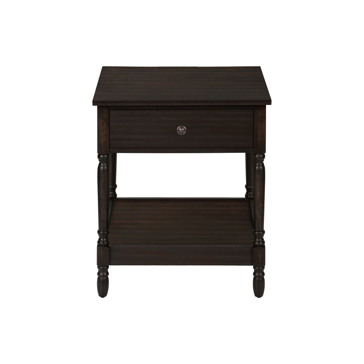 Accent - Table, 2 Tier, Square, Traditional - Walnut