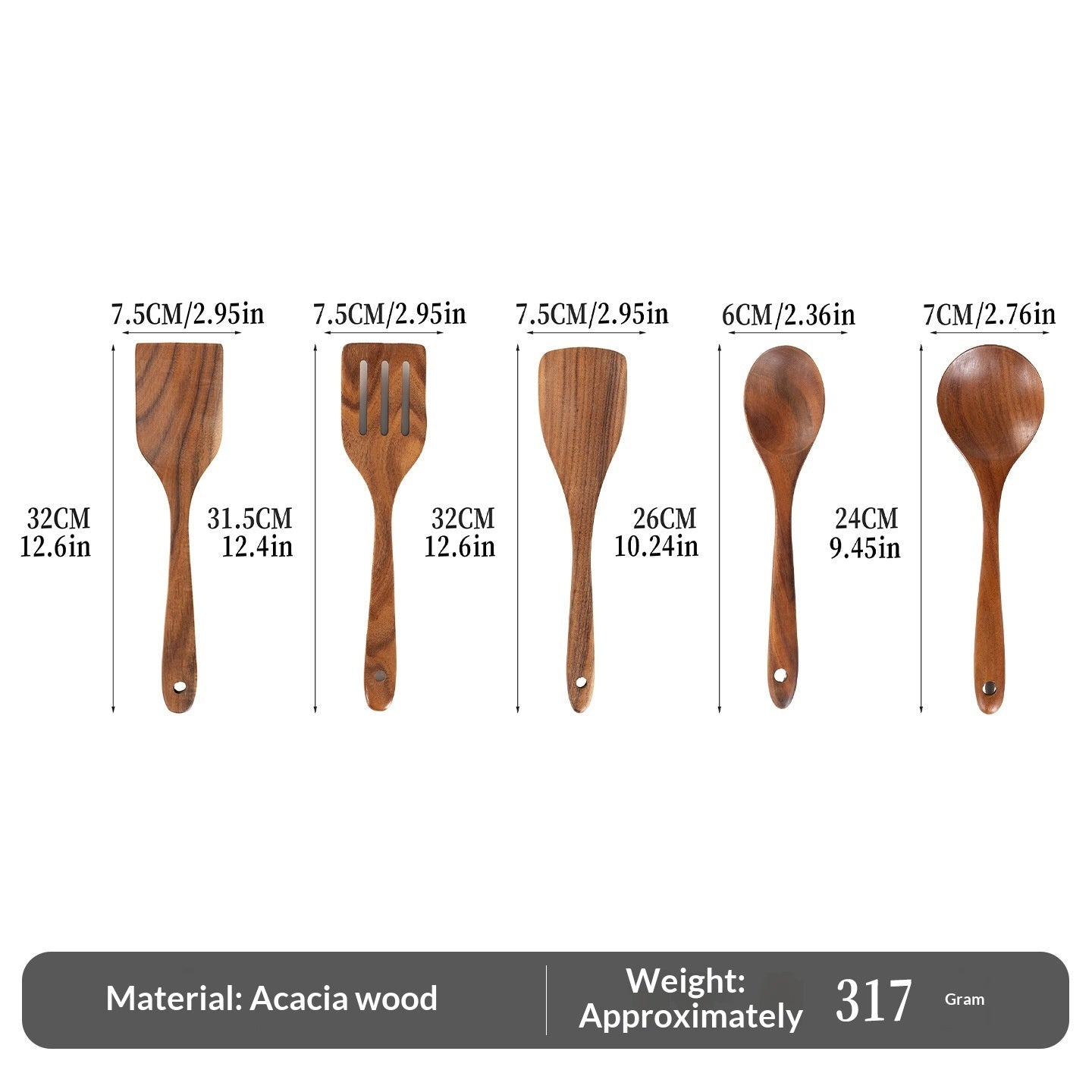 Spatula Soup Ladle And Wooden Turner Set In Teak