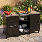 Outdoor Grill Table 59" with Removable Shelves & Storage