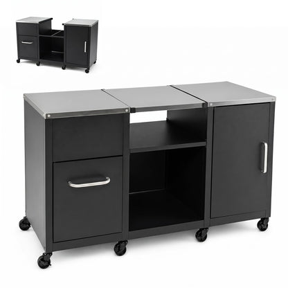 Outdoor Grill Table 59" with Removable Shelves & Storage