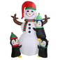 5.9Ft Snowman and Penguin Blow Up Yard Decoration with LED Light Built-in Air Blower