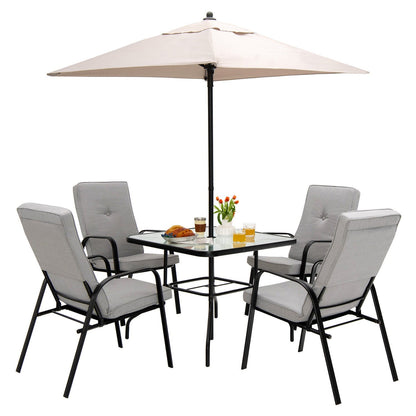 5 Foot Square Patio Market Umbrella with 4 Ribs