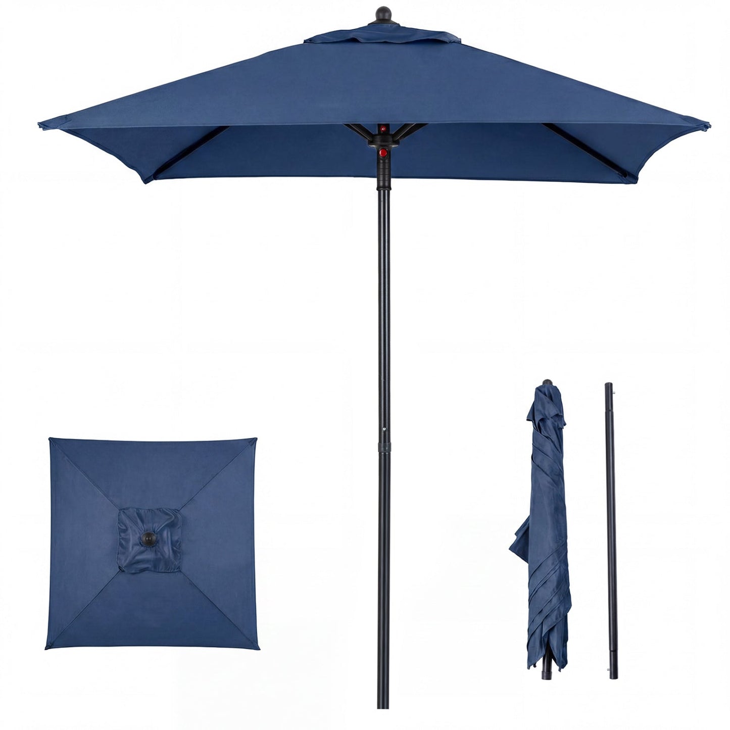 5 Foot Square Patio Market Umbrella with 4 Ribs