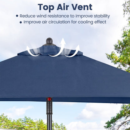 5 Foot Square Patio Market Umbrella with 4 Ribs