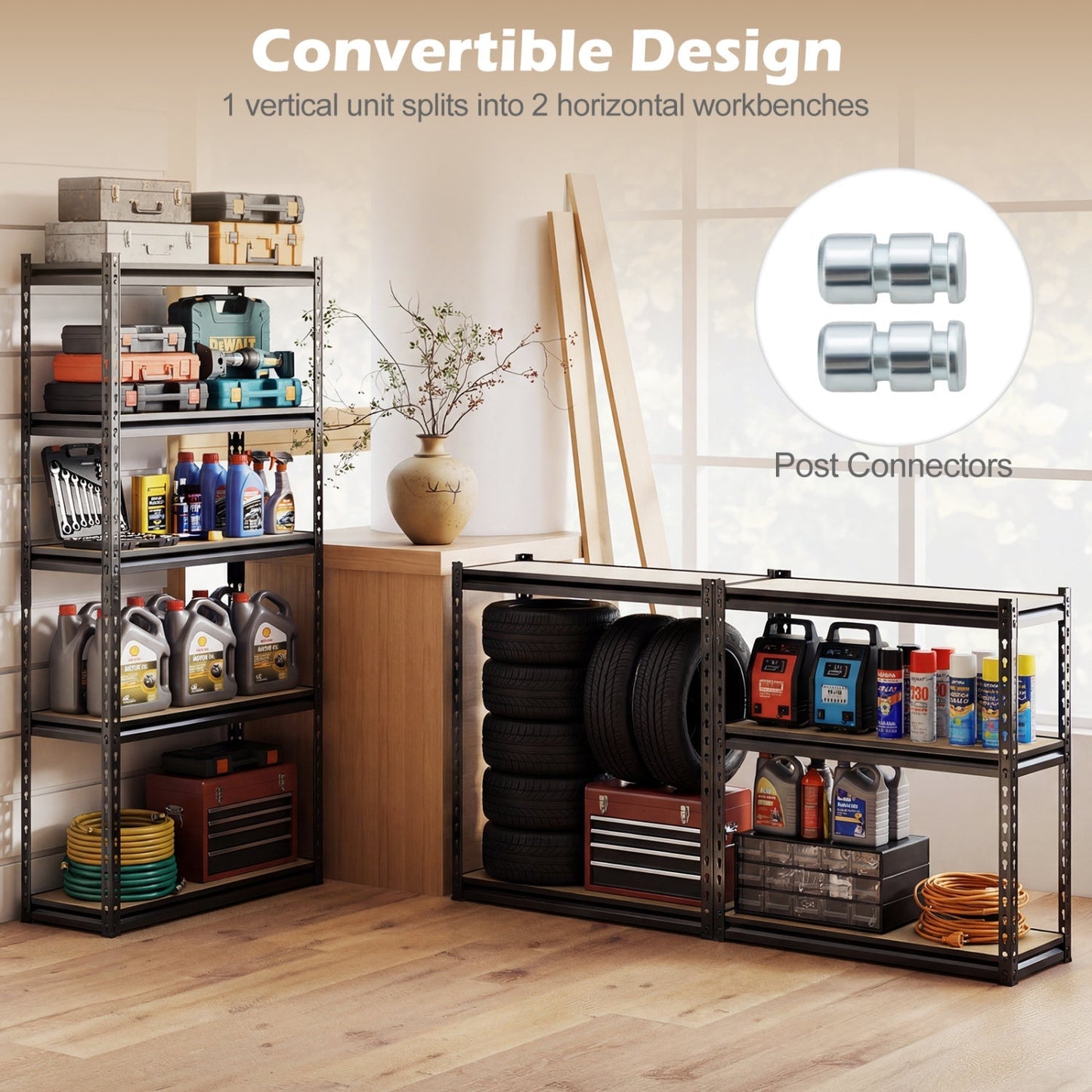 5-Tier Garage Shelving Unit 2200 LBS Heavy Duty Metal Storage Shelves