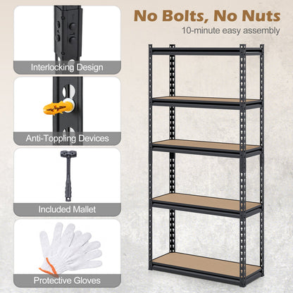 5-Tier Garage Shelving Unit 2200 LBS Heavy Duty Metal Storage Shelves