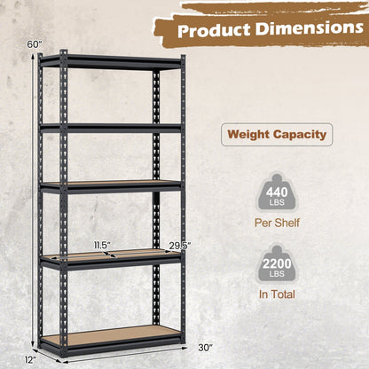 5-Tier Garage Shelving Unit 2200 LBS Heavy Duty Metal Storage Shelves