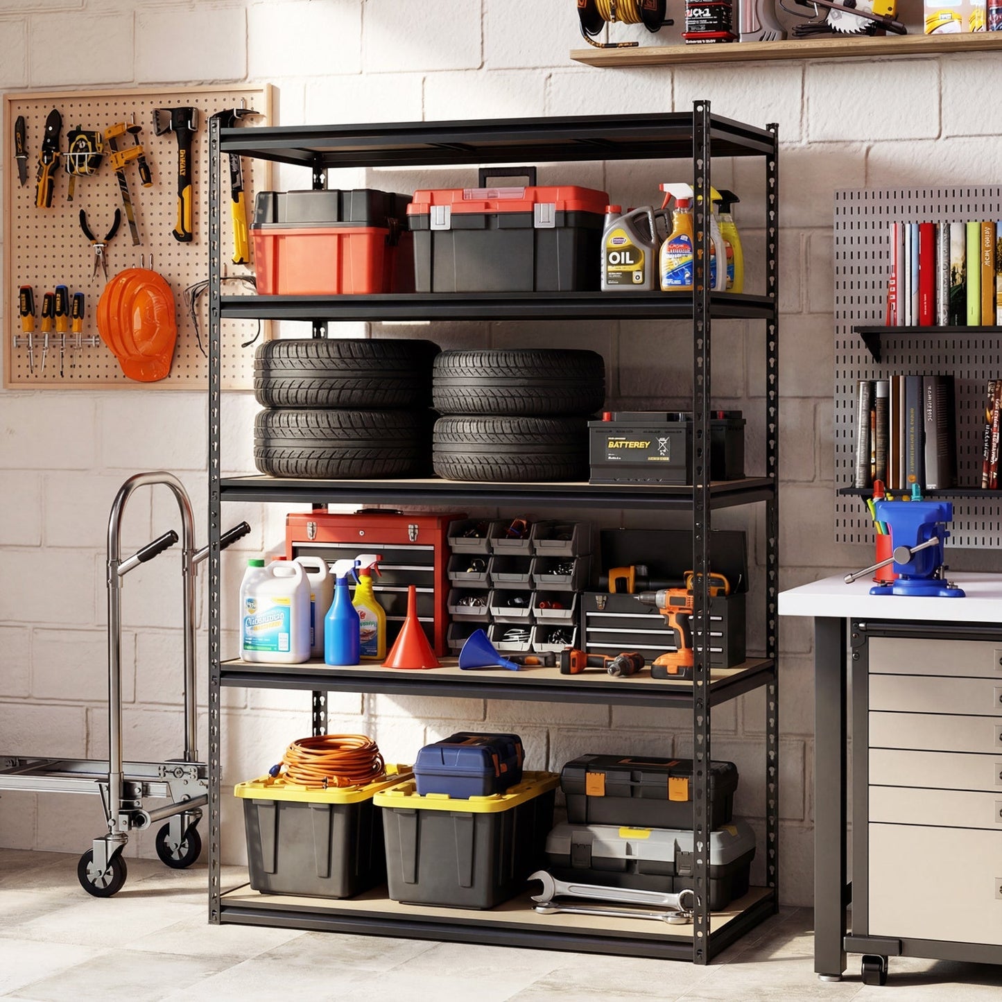 5-Tier Heavy Duty Garage Shelving Unit - 2200 LBS Capacity