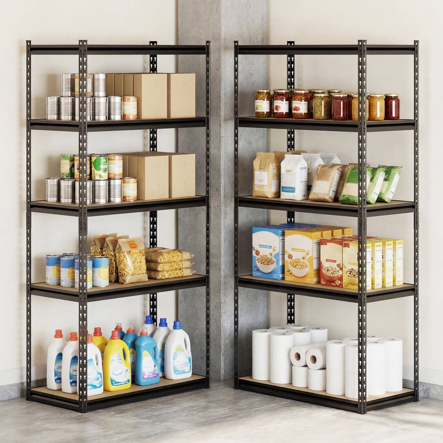 5-Tier Garage Shelving Unit 2200 LBS Metal Storage Shelves Adjustable Utility Rack