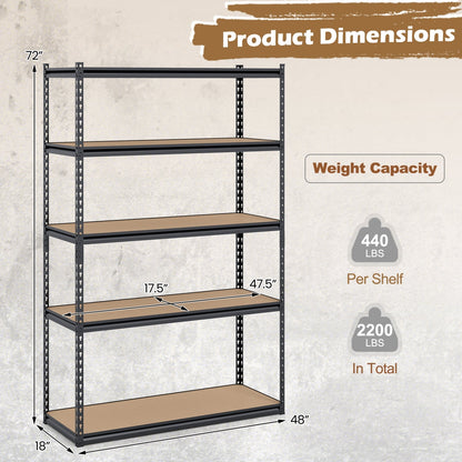 5-Tier Garage Shelving Unit for Warehouse and Basement