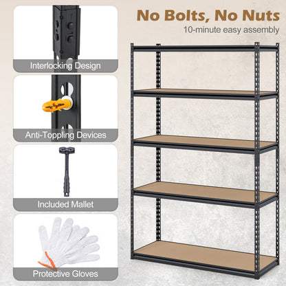 5-Tier Garage Shelving Unit for Warehouse and Basement