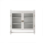 Vintage Double Door Wall Cabinet With Three Tiers Storage And Towel Rack - White Washed