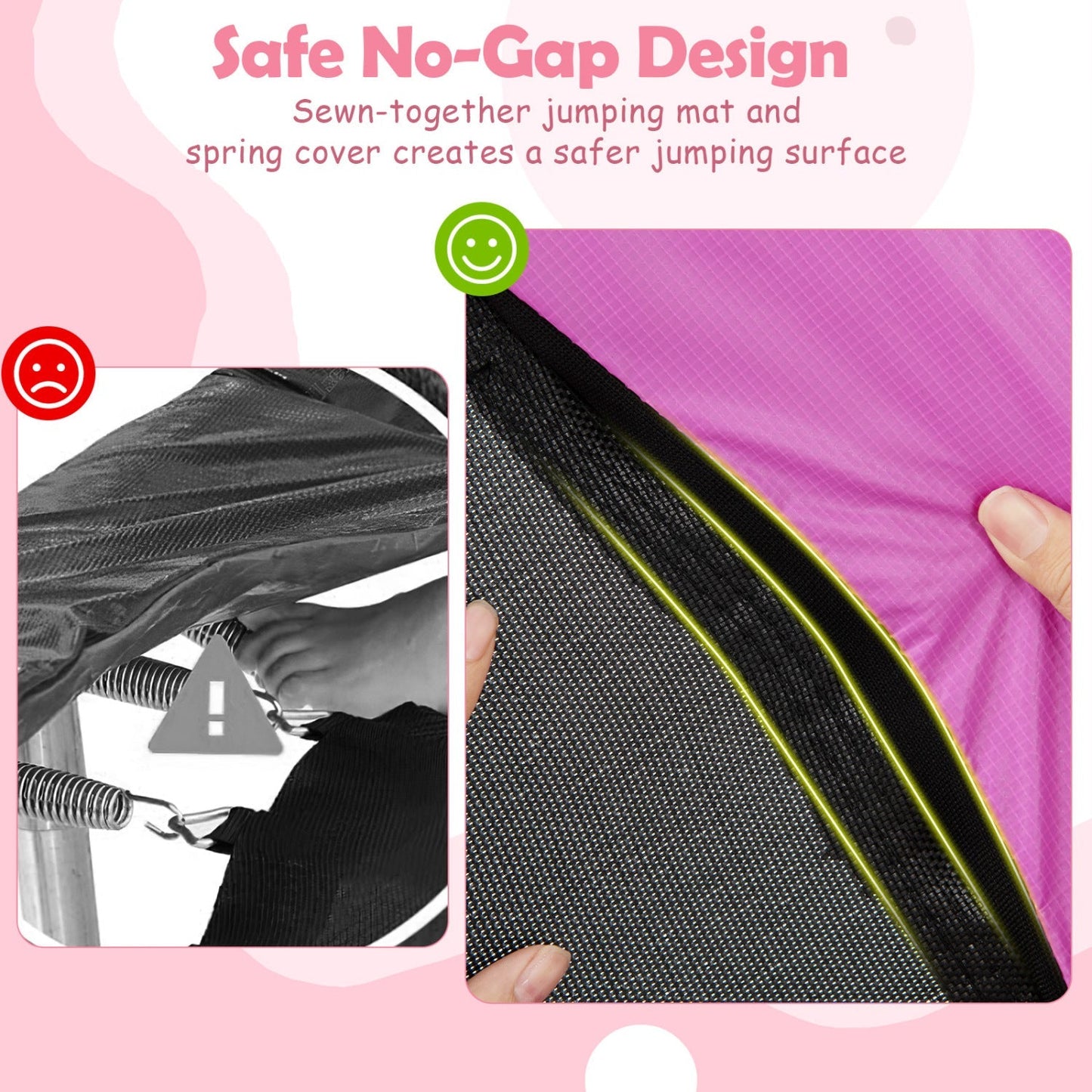 60-Inch Kids Trampoline with Adjustable Gymnastics Bar