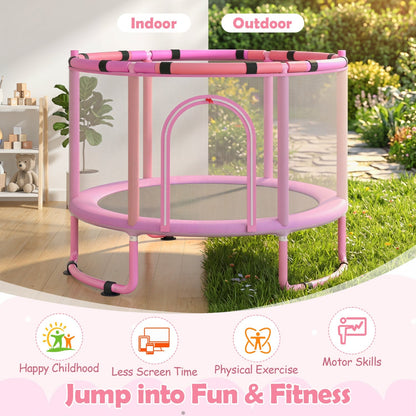 60-Inch Kids Trampoline with Adjustable Gymnastics Bar