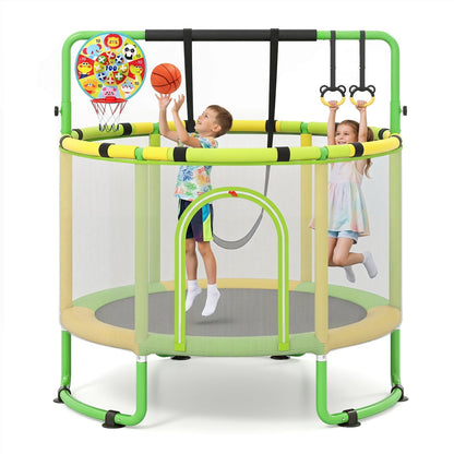 60-Inch Kids Trampoline with Adjustable Gymnastics Bar