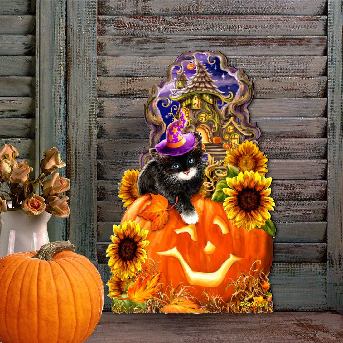 Halloween Kitten Door Decor by D. Gelsinger - Thanksgiving Halloween Decor - 8461066H-DG